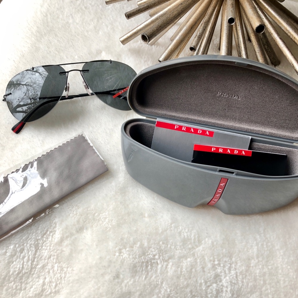 SOLD! NIB Prada Linea Rossa Aviator Sunglasses - Picture 1 of 8